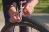 Clamp the tyre with Bead Lever to free from the wheel rim sidewall